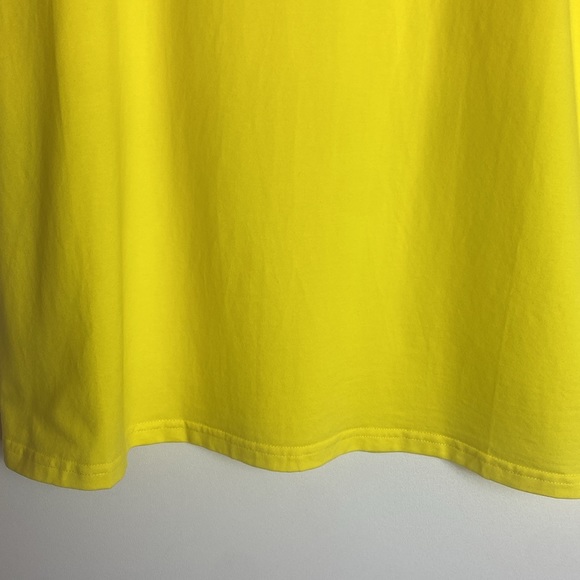 AZI Women's Yellow Top Flower Beaded Embroidered Design Short Sleeve Size L NEW - Picture 4 of 11